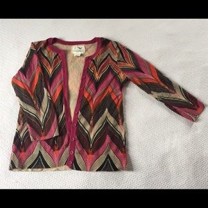 Anthropologie Tabitha Peacock Chevron Cardigan